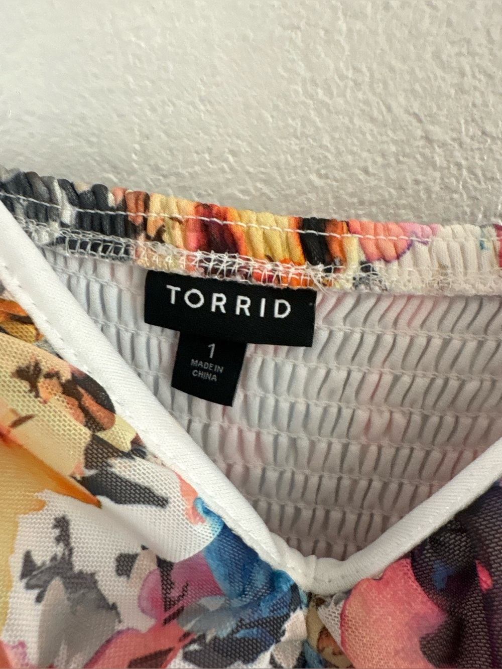 Torrid Soft Mesh Pleated Maxi Dress multicolor watercolor floral print 1XL - Picture 6 of 6